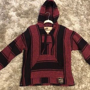 Black and pink Baja poncho